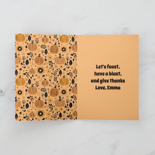 Whimsical pompoen en herfst bloem gepersonaliseerd (Binnen)