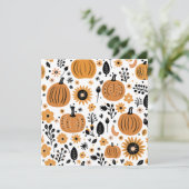 Whimsical pompoen en herfst bloem gepersonaliseerd bedankkaart (Staand voorkant)