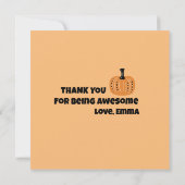 Whimsical pompoen en herfst bloem gepersonaliseerd bedankkaart (Achterkant)