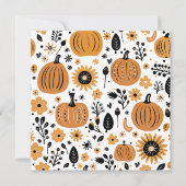 Whimsical pompoen en herfst bloem gepersonaliseerd bedankkaart (Voorkant)