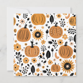 Whimsical pompoen en herfst bloem gepersonaliseerd bedankkaart