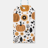 Whimsical pompoen en herfst bloem gepersonaliseerd cadeaulabel (Voorkant)
