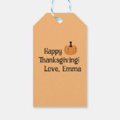 Whimsical pompoen en herfst bloem gepersonaliseerd cadeaulabel (Achterkant)