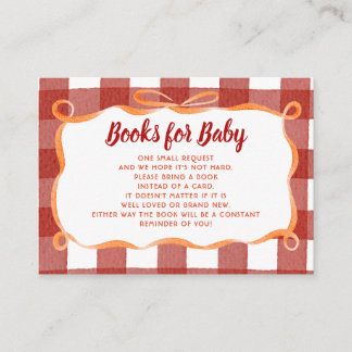 Whimsical Pompoen Geruite Baby Shower Boek Verzoek Informatiekaartje