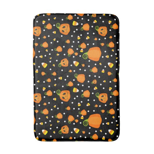 Whimsical Pompoenen & Candy Corn Fun Halloween Badmat (Voorkant Verticaal)