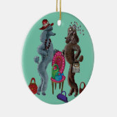 Whimsical Poodle-kerstversiering Keramisch Ornament (Rechts)