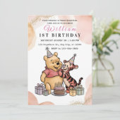 Whimsical Pooh & Friends 1st Birthday Kaart (Staand voorkant)