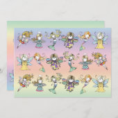 Whimsical Pool Party Fairy Zeemeermin Engel Uitnod Kaart (Voorkant / Achterkant)