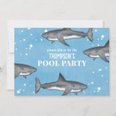 Whimsical Pool Party Ocean Swimming Sharp QR Code Kaart (Voorkant)