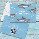 Whimsical Pool Party Ocean Swimming Sharp QR Code Kaart