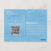 Whimsical Pool Party Sharks QR Code Social Media Briefkaart (Achterkant)