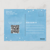 Whimsical Pool Party Sharks QR Code Website Briefkaart (Achterkant)