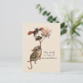 Whimsical Possum en Inspirerend Adventure Quote Briefkaart (Staand voorkant)