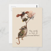 Whimsical Possum en Inspirerend Adventure Quote Briefkaart (Voorkant / Achterkant)