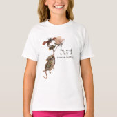 Whimsical Possum en Inspirerend Adventure Quote T-shirt (Voorkant)