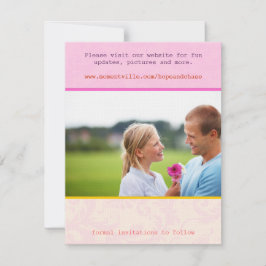 Whimsical Poster Style Photo Weddenschap Save the Save The Date