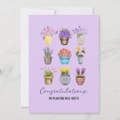 Whimsical Potbloemen Gefeliciteerd Nieuw Huis Kaart (Voorkant)