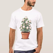 Whimsical Potted Egg-Plant Illustration T-shirt (Voorkant)