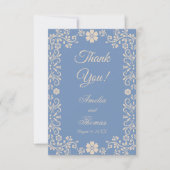 Whimsical Powder Blue Wedding Thank You Bedankkaart (Voorkant)