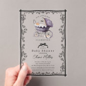 Whimsical Pram Baby shower Invitation Acryl Uitnodigingen (Insitu (Draagbaar))