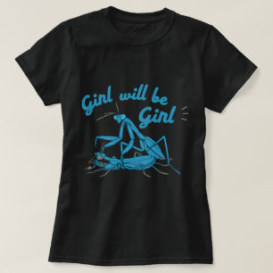 Whimsical Praying Mantis Design met gedurfde lette T-shirt