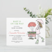 Whimsical Pregnant Ma Invitation Kaart (Staand voorkant)