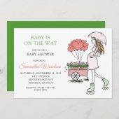 Whimsical Pregnant Ma Invitation Kaart (Voorkant / Achterkant)
