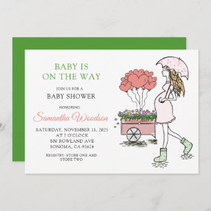 Whimsical Pregnant Ma Invitation Kaart