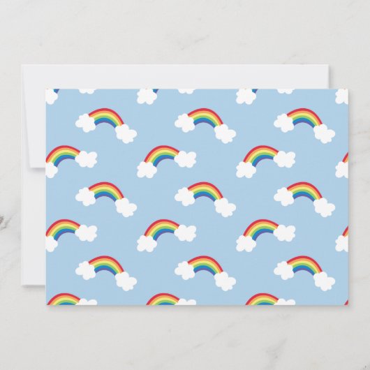 Whimsical Preppy Foto Meisje Rainbow Verjaardagsfe Kaart (Achterkant)