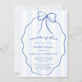 Whimsical Preppy Iets Blauw Vrijgezellenfeest Kaart (Voorkant)