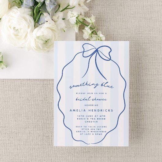 Whimsical Preppy Iets Blauw Vrijgezellenfeest Kaart