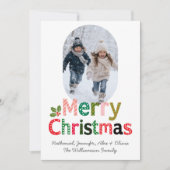 Whimsical Prettig Kerstmis Custom Fotokaart Kaart (Voorkant)