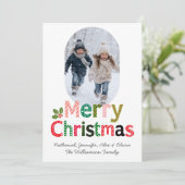 Whimsical Prettig Kerstmis Custom Fotokaart Kaart (Staand voorkant)