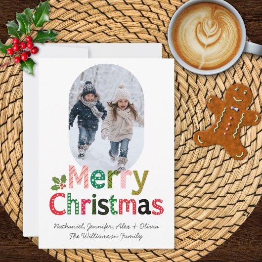 Whimsical Prettig Kerstmis Custom Fotokaart Kaart