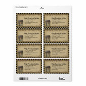 Whimsical Primitical Primisive Saltbox House Shipp Etiket (Full Sheet)