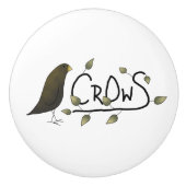 Whimsical Primitive Crow Word Art Drawer Knobs Keramische Knop (Voorkant)