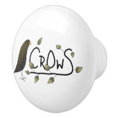 Whimsical Primitive Crow Word Art Drawer Knobs Keramische Knop (Rechts)
