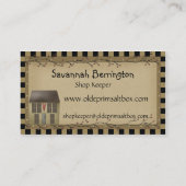 Whimsical Primitive Saltbox House & Sheep Visitekaartje (Achterkant)