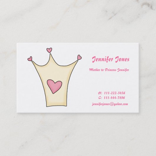 Whimsical Princess Calling Card Contactkaartje (Voorkant)