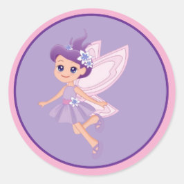 Whimsical Princess Fairy Birthday Party Favor  Ronde Sticker