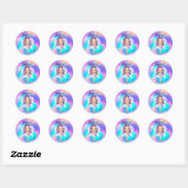 Whimsical Princess Fairy Birthday Ronde Sticker (Vel)