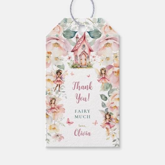 Whimsical Princess Fairy Verjaardag Dank u Cadeaulabel (Voorkant)