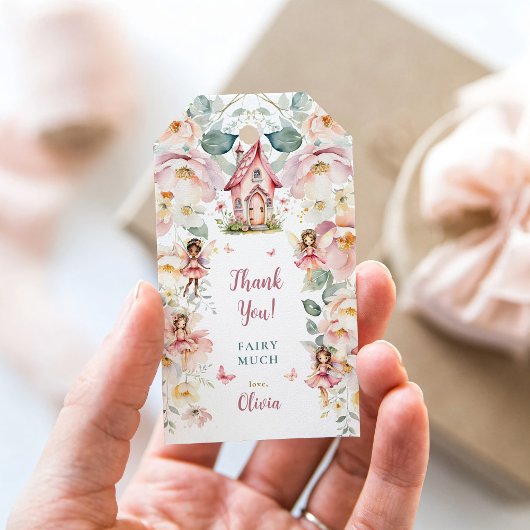Whimsical Princess Fairy Verjaardag Dank u Cadeaulabel