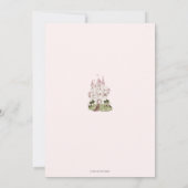 Whimsical Prinses Sprookje Kasteel Roze Verjaardag Kaart (Achterkant)