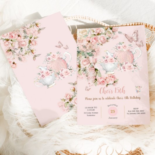 Whimsical Prinses Sprookje Kasteel Roze Verjaardag Kaart