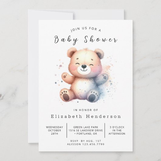 Whimsical Printable Beer Baby shower Kaart (Voorkant)