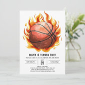 Whimsical Printable Boho Basketbal Verjaardag Kaart (Staand voorkant)
