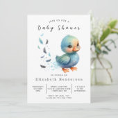 Whimsical Printable Duck Baby shower Kaart (Staand voorkant)