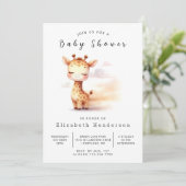 Whimsical Printable Giraffe Baby shower Kaart (Staand voorkant)