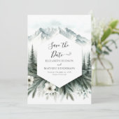 Whimsical Printable Mountain Wedding Save The Date (Staand voorkant)